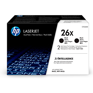 HP LASERJET PRO M402/426 PACK 2 TONER NEGRO Nº26X 9.000 PAGINAS ALTA CAPACIDAD