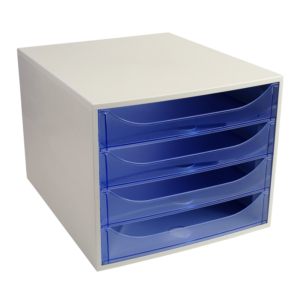 MÓDULO DE 4 CAJONES TRANSLUCIDO AZUL/GRIS REF. 228610D