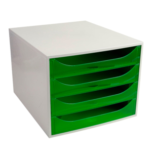 MÓDULO DE 4 CAJONES TRANSLUCIDO VERDE/GRIS REF. 228697D