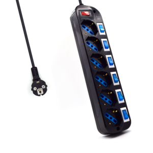 REGLETA DE 6 SALIDAS CON PROTECCIÓN DE LA LÍNEA TELEFÓNICA REF. EW3851