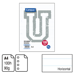 RECAMBIO CAMPUS A4 HORIZONTAL 100 H. 90 G. REF. 2440