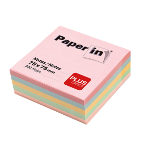 BLOC DE NOTAS REPOSICIONABLES PAPER IN COLORES PASTEL 300 H. 75 X 75 MM.REF. 30308