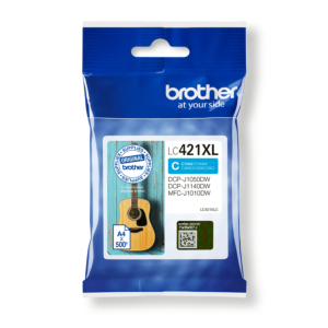 BROTHER CARTUCHO DE TINTA CIAN DE LARGA DURACION LC421XLC PARA DCP-J1050DW / DCP-J1140DW / MFC-J1010