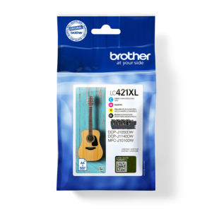 BROTHER PACK DE 4 CARTUCHOS DE TINTA NEGRO, CIAN, MAGENTA Y AMARILLO LC421XLVAL PARA DCP-J1050DW / D
