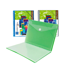 CARPETA ESPIRAL CON DOSSIER Y GOMAS 30 FUNDAS PLUS OFFICE A4 COLORES SURTIDOS TRASLÚCIDOS