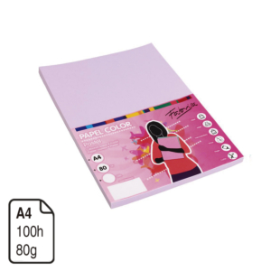 PAPEL COLOR FABRISA LILA A4 80 G. 100 H.