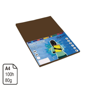 PAPEL COLOR FABRISA MARRÓN A4 80 G. 100 H.