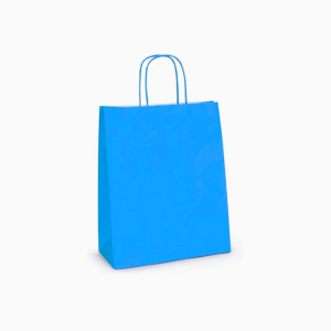PACK 25 BOLSAS PAPEL AZUL CLARO 260 X 350 X 100 MM.