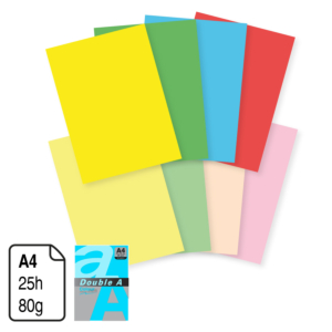 PAPEL DOUBLE A AZUL MEDIO A4 80 G. 25H.
