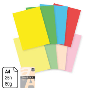 PAPEL DOUBLE A ROSA PASTEL A4 80 G. 25H.