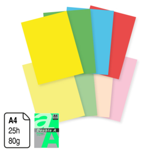 PAPEL DOUBLE A VERDE MEDIO A4 80 G. 25H.