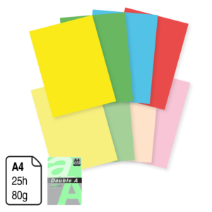 PAPEL DOUBLE A ESMERALDA A4 80 G. 25H.