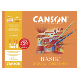 LÁMINA DIBUJO CANSON BASIK A4 10 HOJAS 130G CON RECUADRO                                            