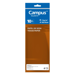 PAPEL SEDA CAMPUS COLLEGE 50 X 76 CM MARRÓN 10 HOJAS                                                