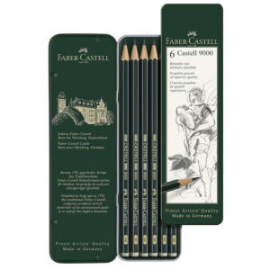 LÁPICES DE GRAFITO FABER CASTELL 9000 BLÍSTER 6 UNID.