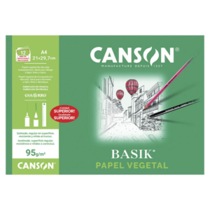 PAPEL VEGETAL CANSON A4 12 HOJAS 95G                                                                