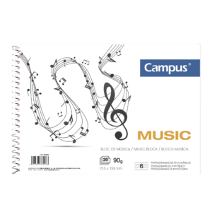 BLOC MÚSICA CAMPUS A5 20 HOJAS 80 G. 6 PENTAGRAMAS/ PÁGINA                                          