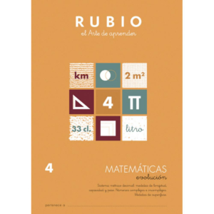CUADERNO RUBIO MATEMÁTICAS EVOLUCIÓN 4 10 UD.                                                       