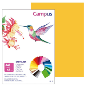 CARTULINA CAMPUS A3 AMARILLO CANARIO 180G                                                           