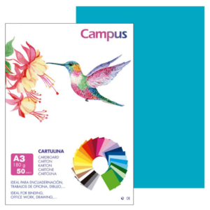 CARTULINA CAMPUS A3 AZUL TURQUESA 180G                                                              