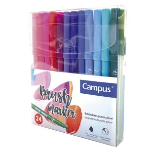ROTULADORES PUNTA PINCEL CAMPUS 24 COLORES                                                          