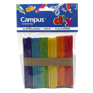 SET MANUALIDADES CAMPUS UNIVERSITY PALITOS PEQUEÑOS DE MADERA COLORES                               