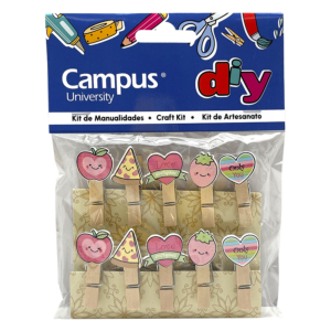 SET MANUALIDADES CAMPUS UNIVERSITY PINZAS DE MADERA FANTASÍA                                        