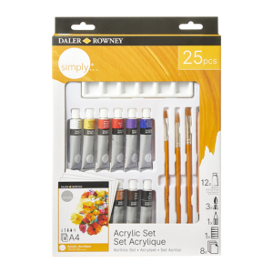 PINTURA ACRÍLICA DALER ROWNEY SIMPLY ACRYLIC SET DE 25 PIEZAS                                       