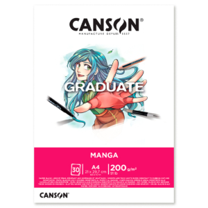 BLOC DE DIBUJO CANSON GRADUATE MANGA A4 ENCOLADO FORMATO LISO                                       