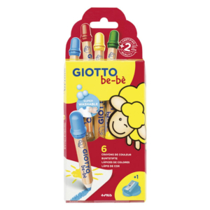 LÁPICES GIOTTO BE-BÉ 6 COLORES + SACAPUNTAS                                                         
