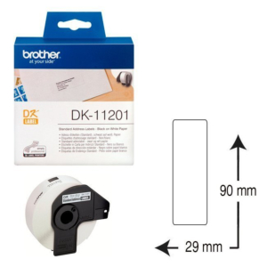 ETIQUETAS AUTOADHESIVAS PAPEL TÉRMICO BROTHER 29 X 90 MM. (400 ETIQ./ROLLO) REF. DK-11201