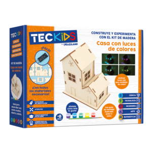 JUEGO DE CONSTRUCCIÓN MADERA IMAGILAND TECKIDS CASA CON LUCES DE COLORES                            