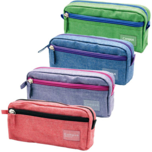 PORTATODO CAMPUS COLLEGE WATERPROOF CUADRADO 2 CREMALLERAS 4 COLORES                                