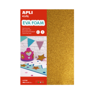 GOMA EVA CON PURPURINA A4 4 COLORES SURTIDOS