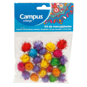 SET MANUALIDADES CAMPUS POMPONES GLITTER SURTIDOS 20 MM.
