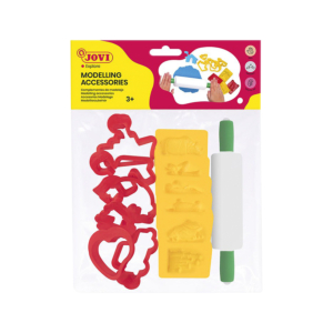 BLISTER 6 MOLDES + 6 MOLDES DE CORTE + RODILLO PARA PLASTILINA JOVI REF. 7/6R