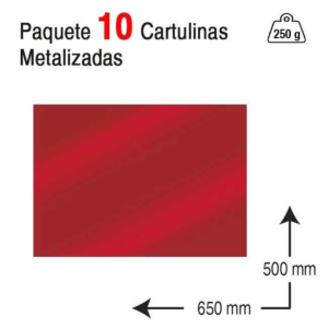 CARTULINA MAKRO PAPER 50 X 65 CM. 250 G. ROJO METALIZADO REF.630401