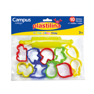 ACCESORIO MODELAR CAMPUS COLLEGE 10 MOLDES + RODILLO