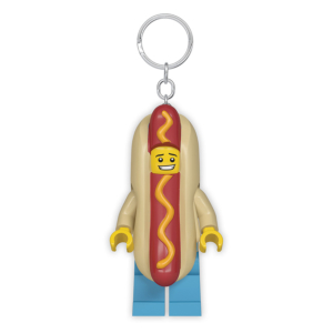 LLAVERO LINTERNA LEGO FIGURA PERRITO CALIENTE                                                       