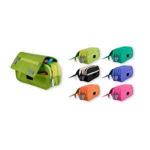 PORTATODO 4 CREMALLERAS COLORES CON SOLAPA REF. 331102