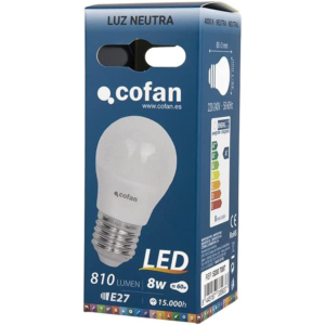 BOMBILLA LED COFAN CLASIC E27 8W 810 LUM NEUTRA                                                     
