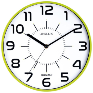 RELOJ PARED UNILUX POP VERDE ANÍS METALIZADO 11 PULGADAS                                            
