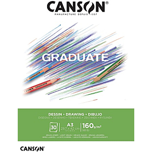 BLOC DIBUJO CANSON GRADUATE A3 30H 160GR