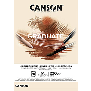 BLOC MULTI TECNICA CANSON GRADUATE A4 30H 220GR - NATURAL