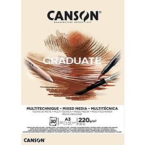 BLOC MULTI TECNICA CANSON GRADUATE A3 30H 220GR - NATURAL