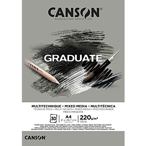 BLOC MULTI TECNICA CANSON GRADUATE A4 30H 220GR - GRIS