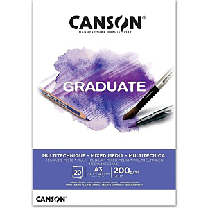 BLOC MULTI TECNICA CANSON GRADUATE A3 20H 200GR - BLANCO