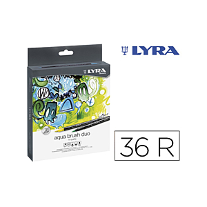 ROTULADOR LYRA AQUA BRUSH DUO CAJA DE 36 COLORES SURTIDOS