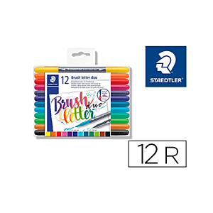ROTULADOR STAEDTLER 3004 DOBLE PUNTA HAND LETTERIN 12 UNID