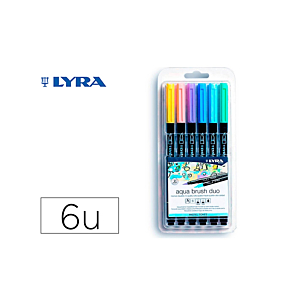 ROTULADOR LYRA AQUA BRUSH ACUARELABLE DOBLE PUNTA Y PINCEL TONOS PASTEL BLI